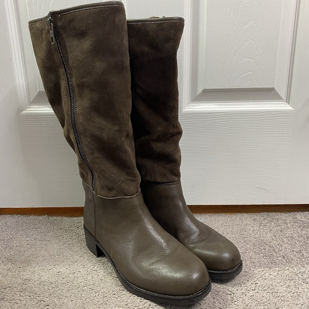 Coach Bailey Safari Brown Womens Leather Fashion Knee-High Boots Size 9.5B